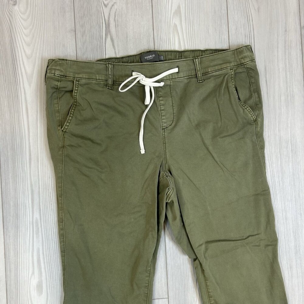 Olive Drawstring Utility Pants - Women - Picture 2 of 10